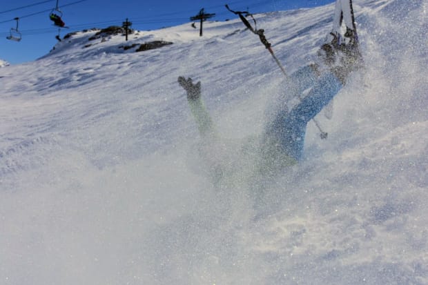 Me, seconds later, falling face down in the slow at high speed