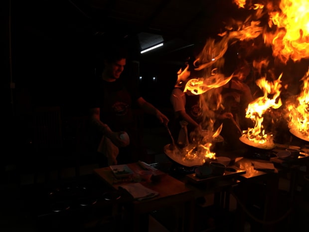 Me cooking with fire!
