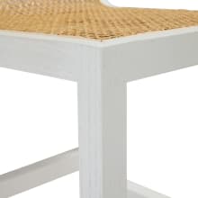 Zeta White & Rattan Counter Stool color White