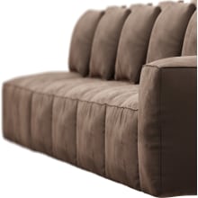 Riley Muse Chocolate Modular Sofa - 1x Arm, 4x Armless, 1x Left Terminal color Muse Chocolate
