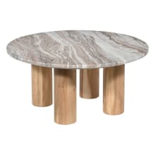 Adara Coffee Table Sawar Marble & Acacia Wood color Sawar Marble & Acacia