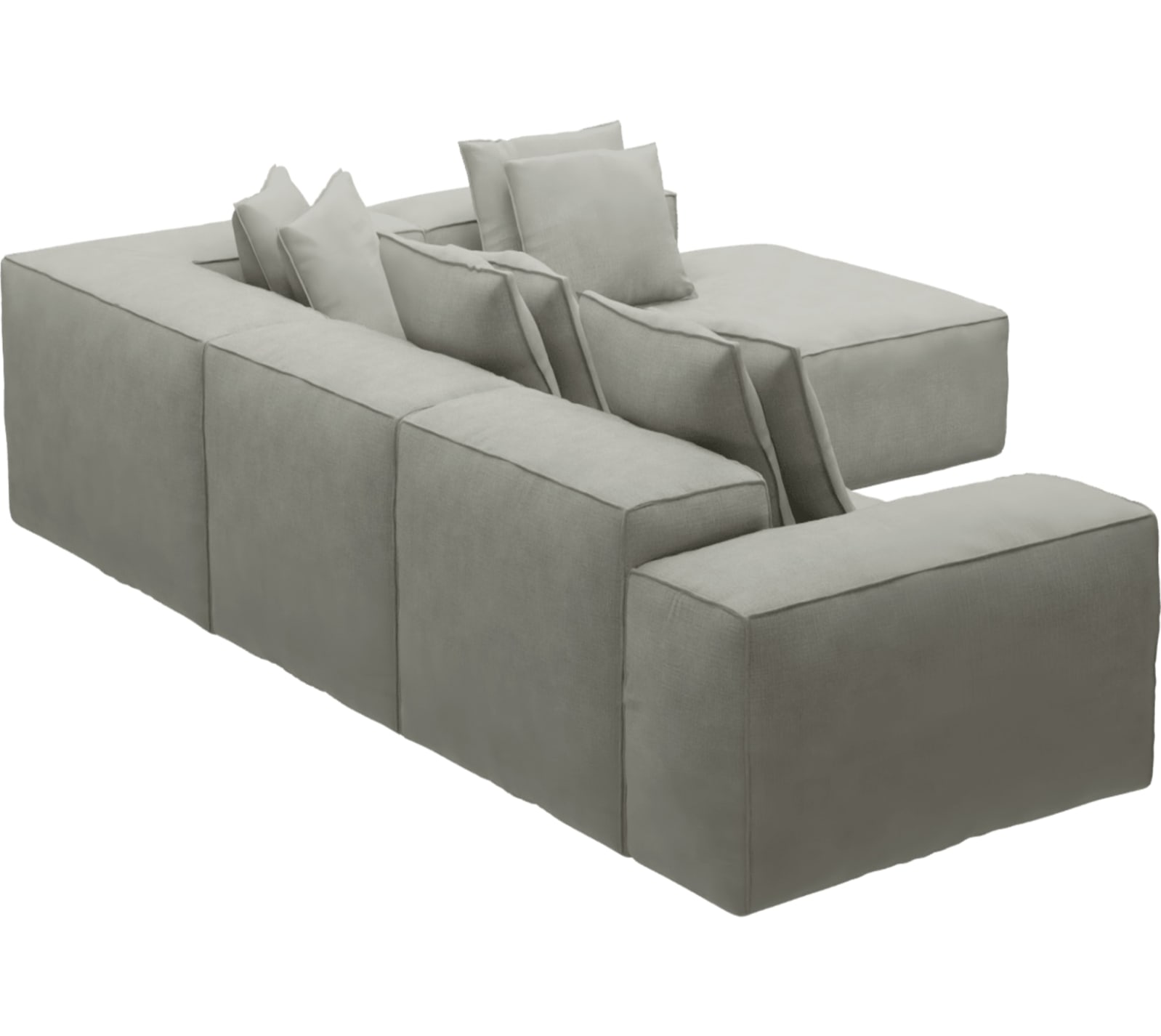 Riley Toorak Pebble Modular Sofa - Arm, 2x Armless, Corner, Right Terminal color Toorak Pebble
