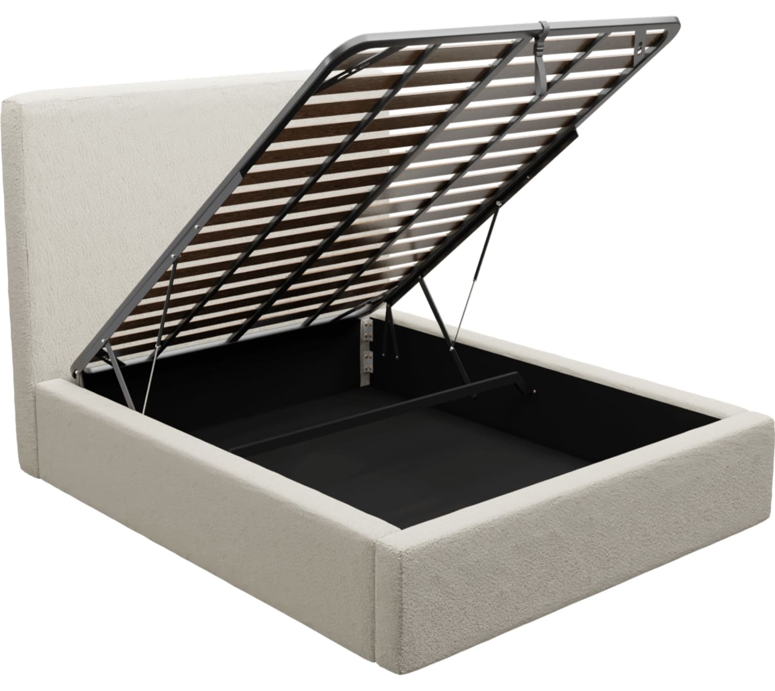 Felix Gas Lift Bed Boucle Ivory color Boucle Ivory