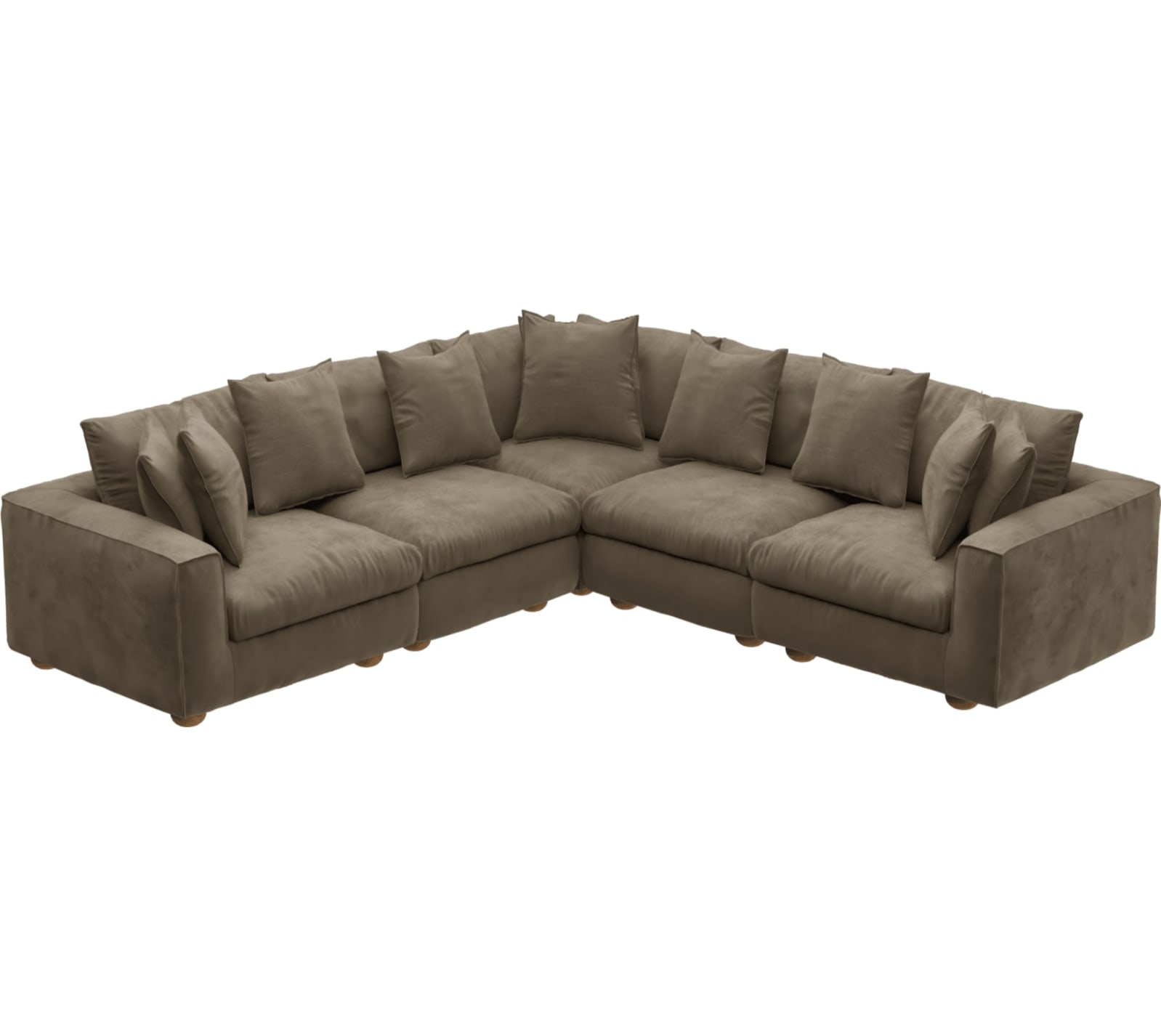 Tully Tribute Walnut Modular Sofa - 5 Piece color Tribute Walnut