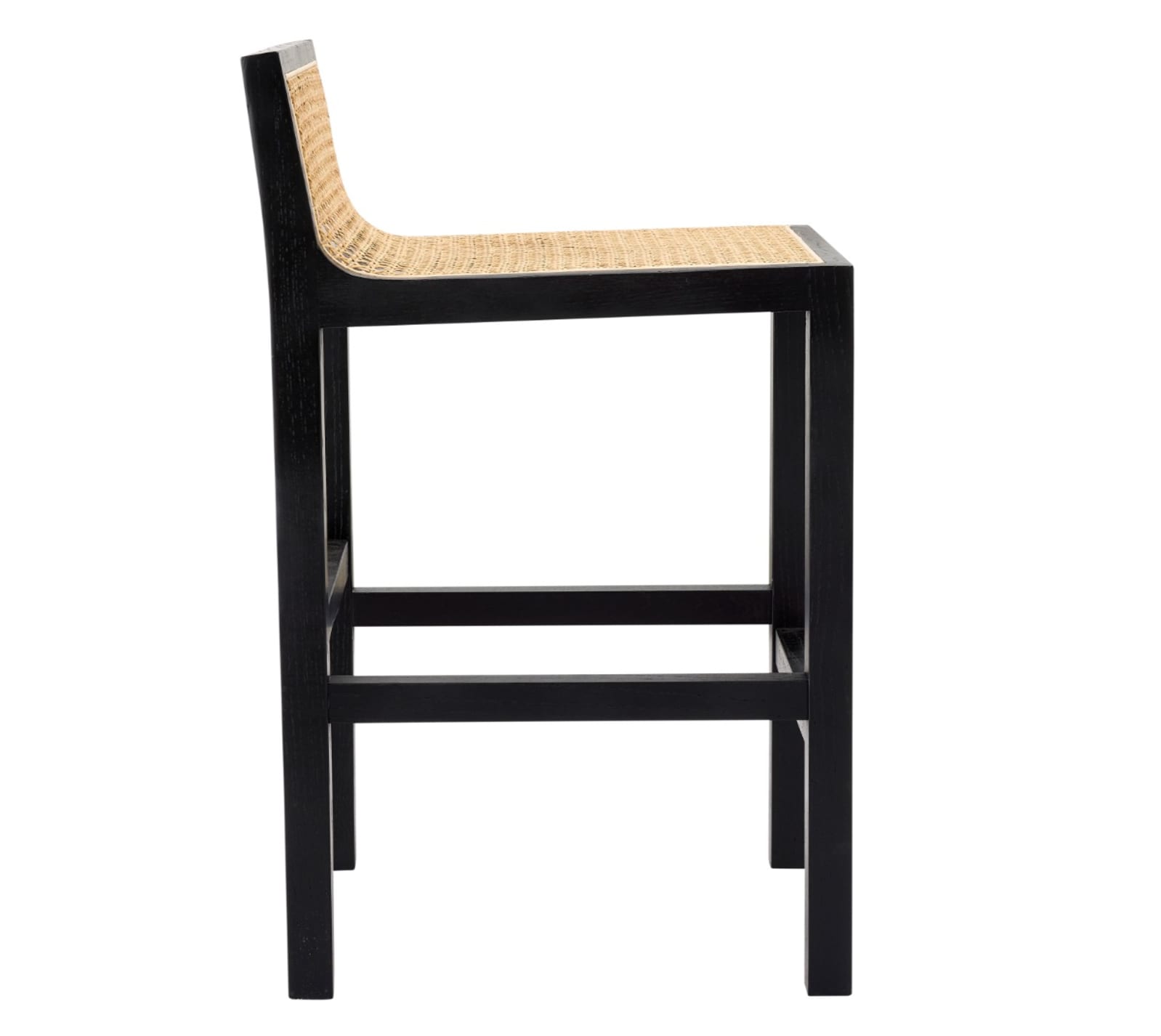 Zeta Black & Rattan Counter Stool color Black