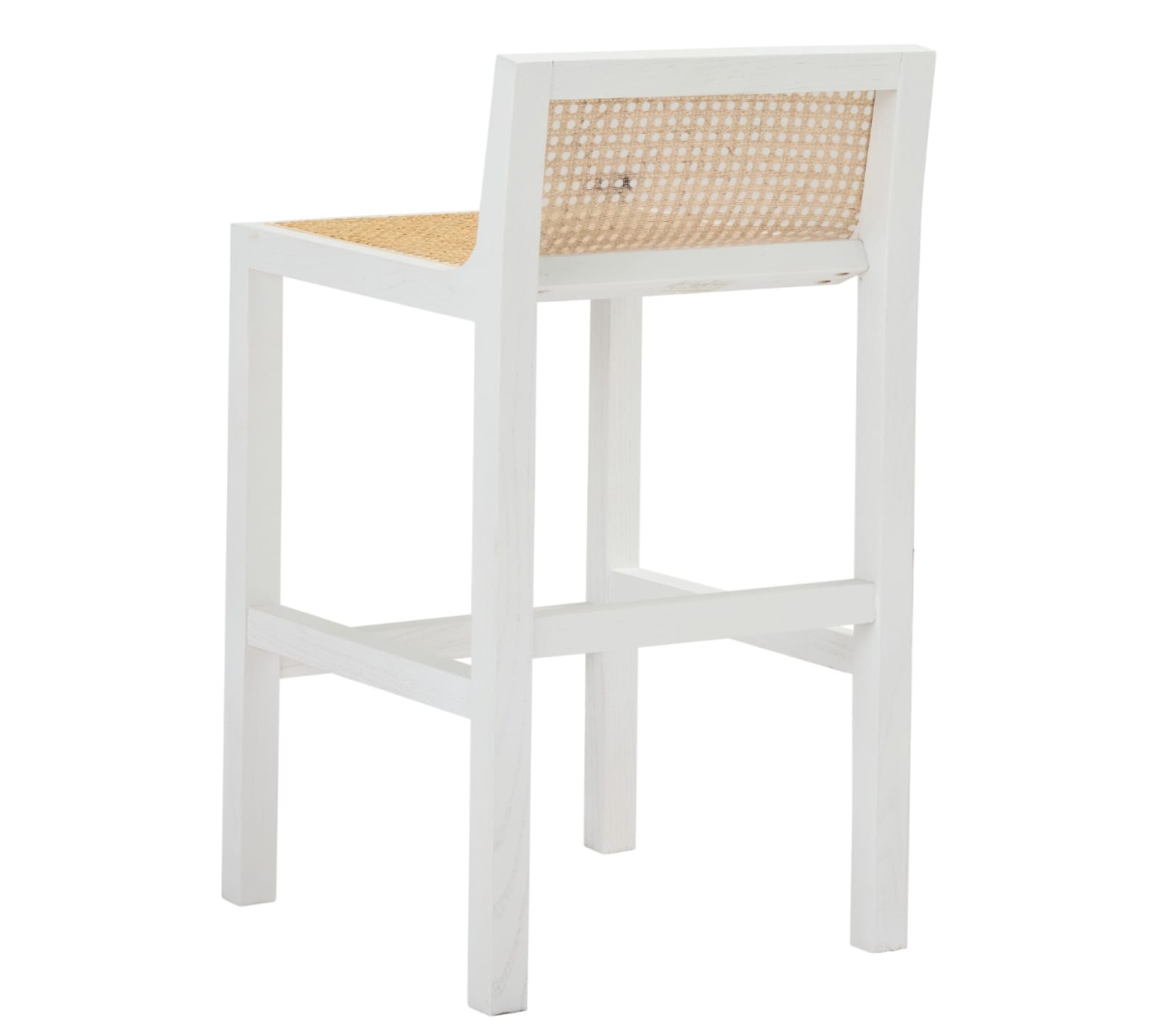 Zeta White & Rattan Counter Stool color White