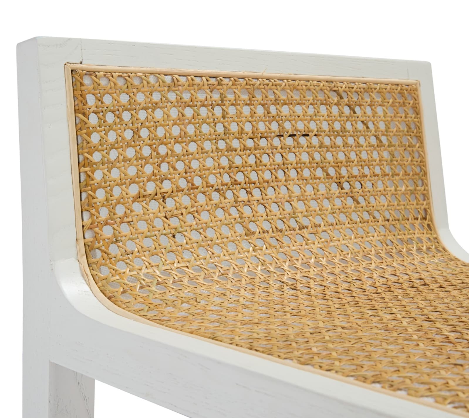 Zeta White & Rattan Counter Stool color White