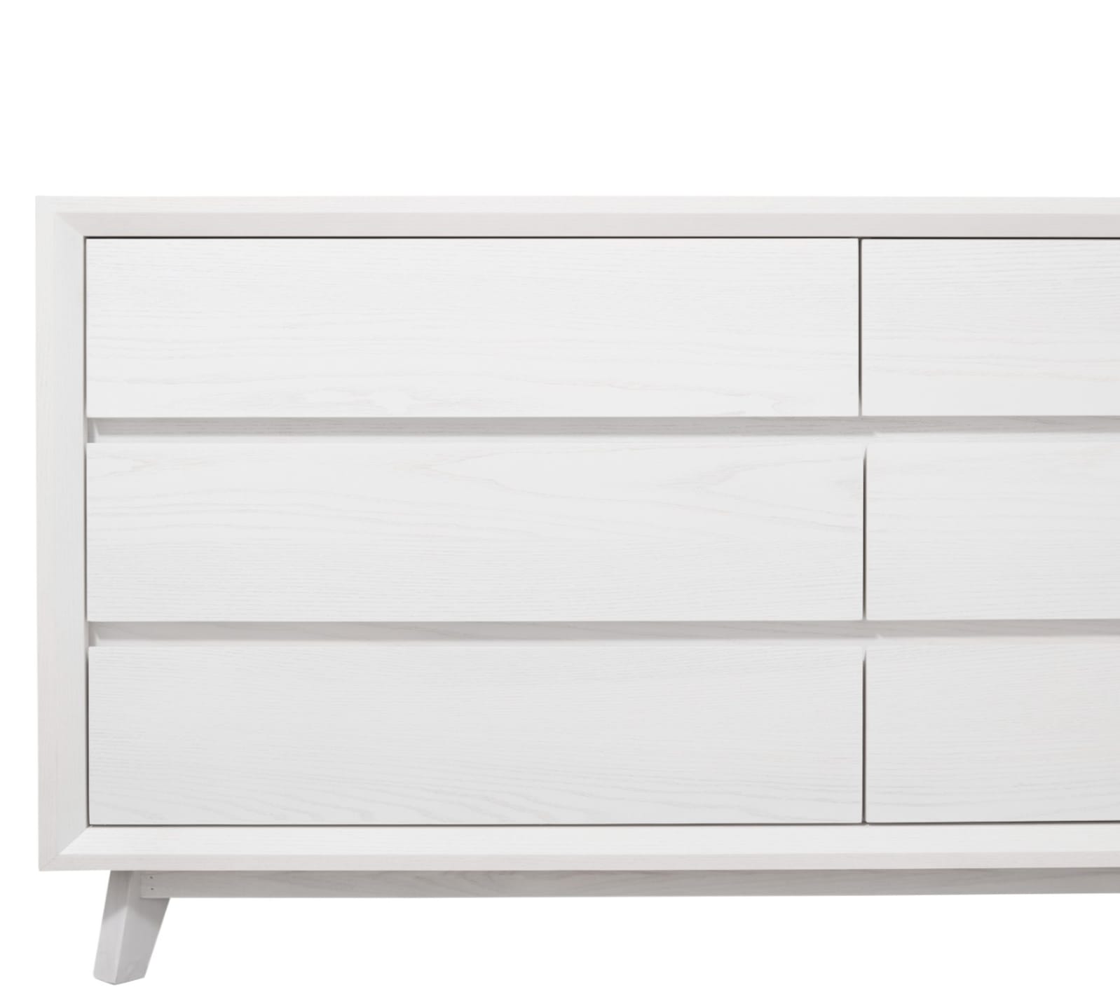 Morgan Oak Dresser White - 6 Drawer color White
