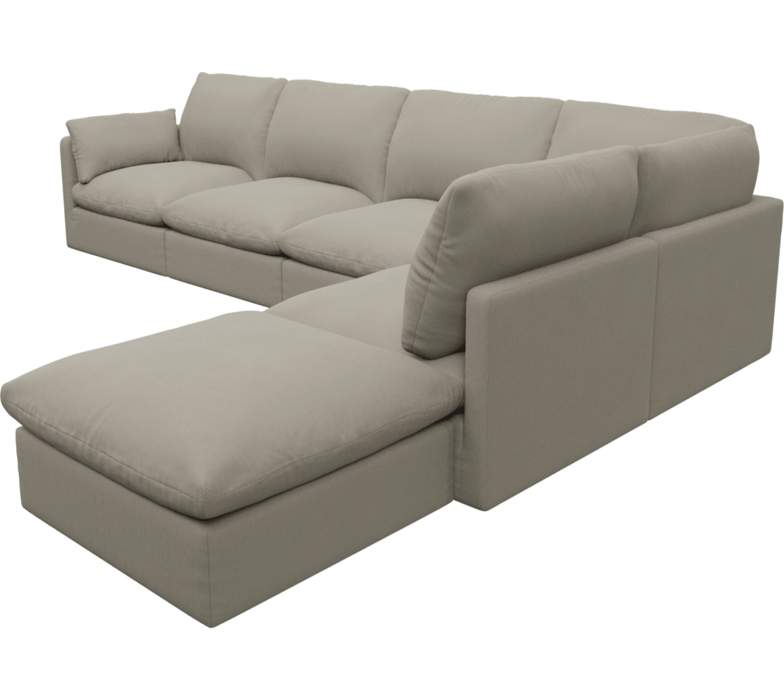Willow Plaza Natural Modular Sofa - 6 Seater RAF Terminal color Plaza Natural