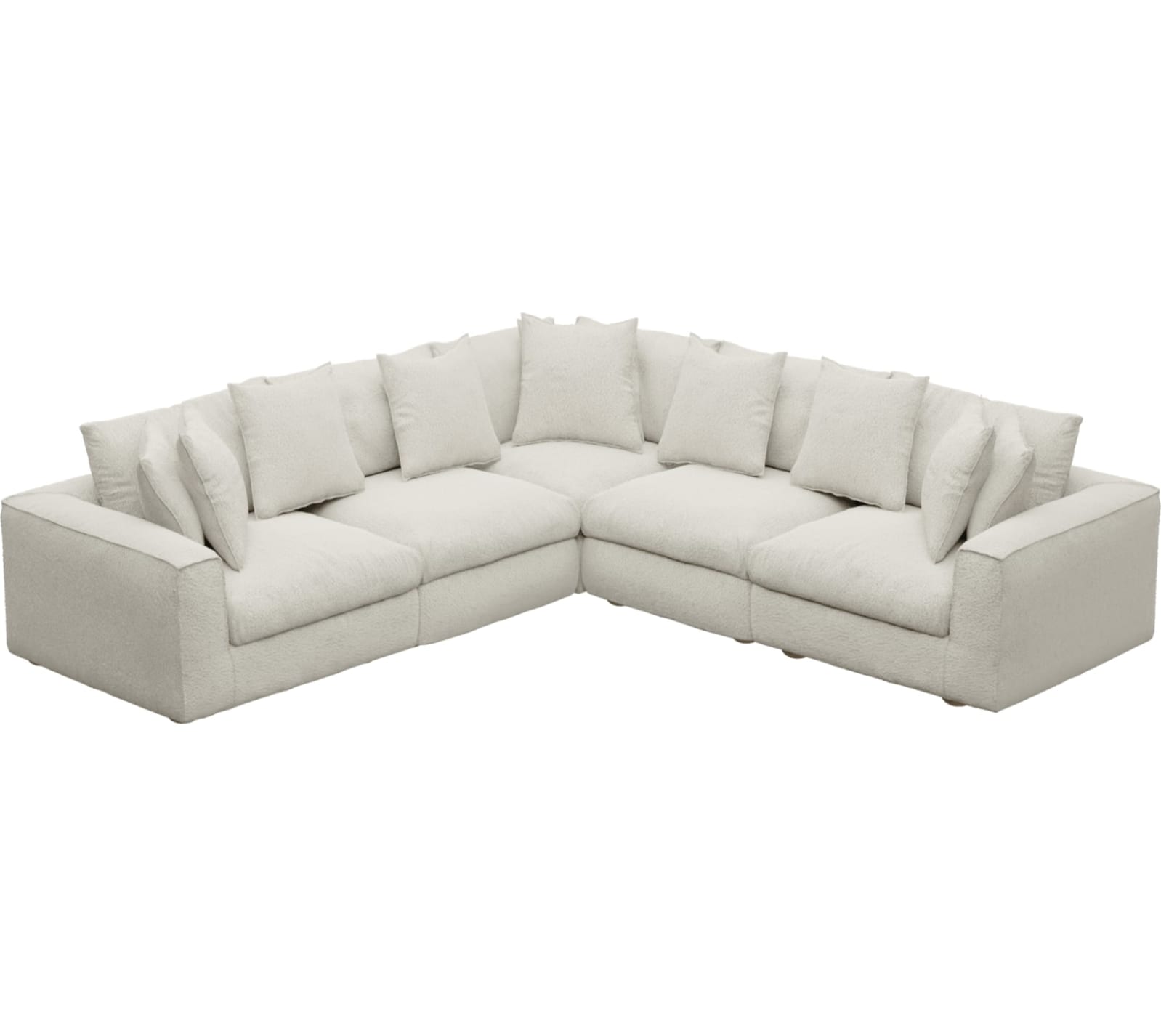 Tully Boucle Ivory Modular Sofa - 5 Piece color Boucle Ivory