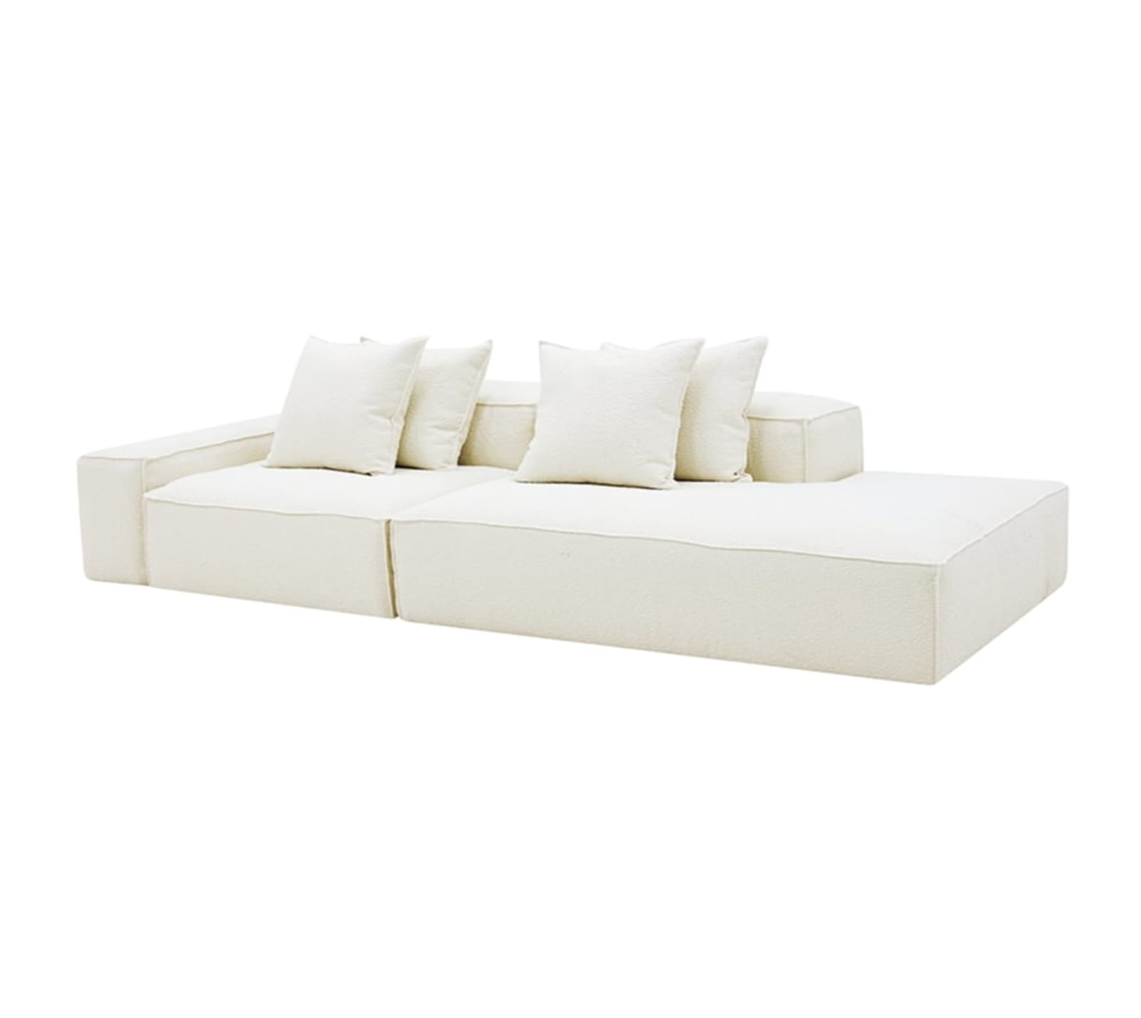 Riley Boucle Ivory Modular Sofa - 1x Arm, 1x Armless, 1x Right Terminal color Boucle Ivory