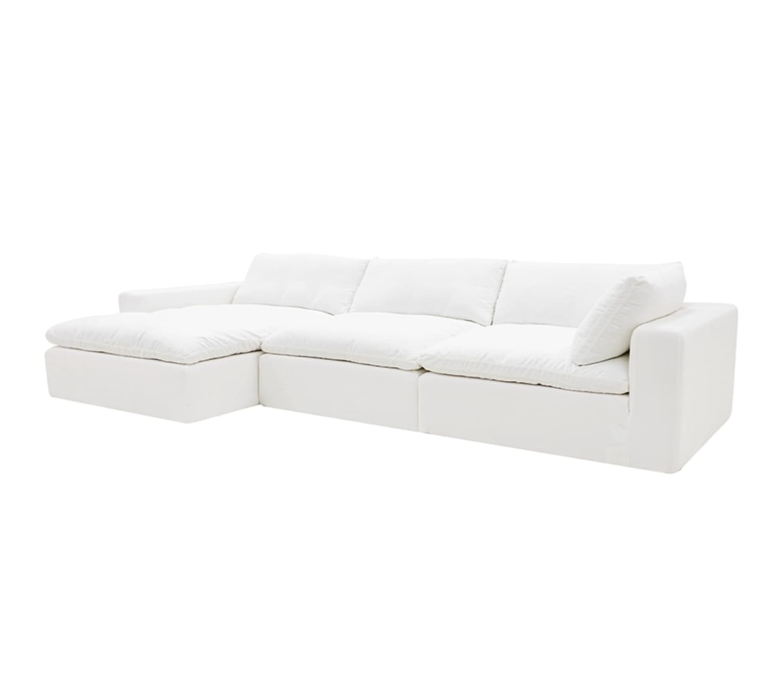 Cloud Deep Muse Frost Modular Sofa - 3 Seater Chaise color Muse Frost