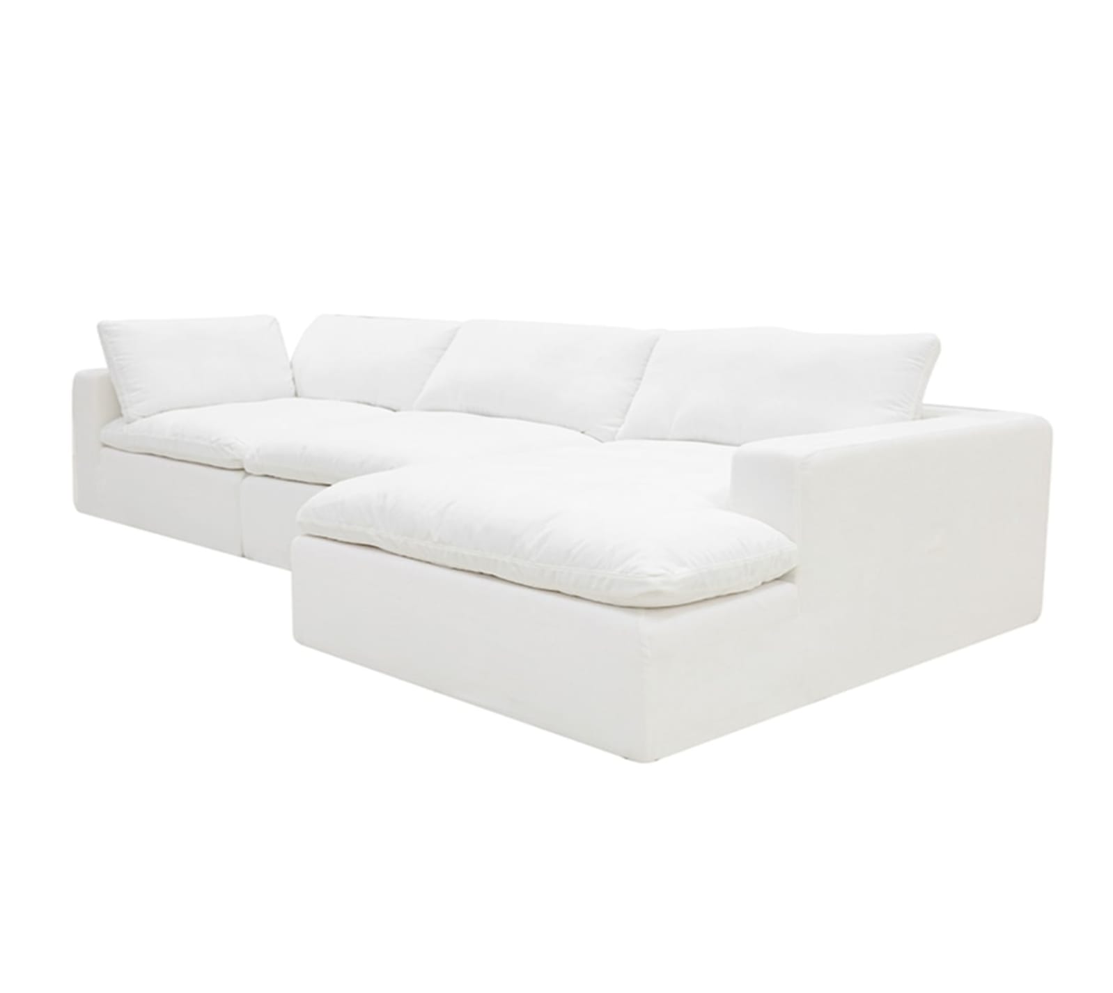 Cloud Deep Muse Frost Modular Sofa - 3 Seater Chaise color Muse Frost