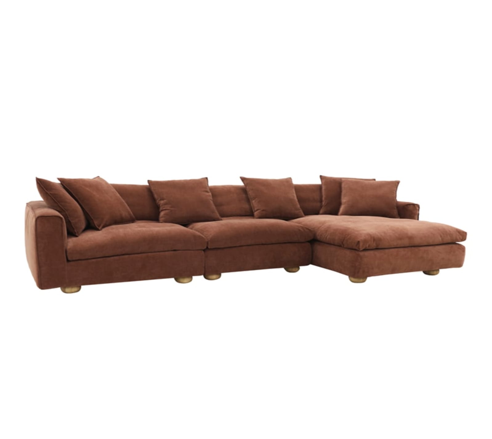 Buy Tully Muse Rust Chaise Sofa - 3 Seater - James Lane Australia