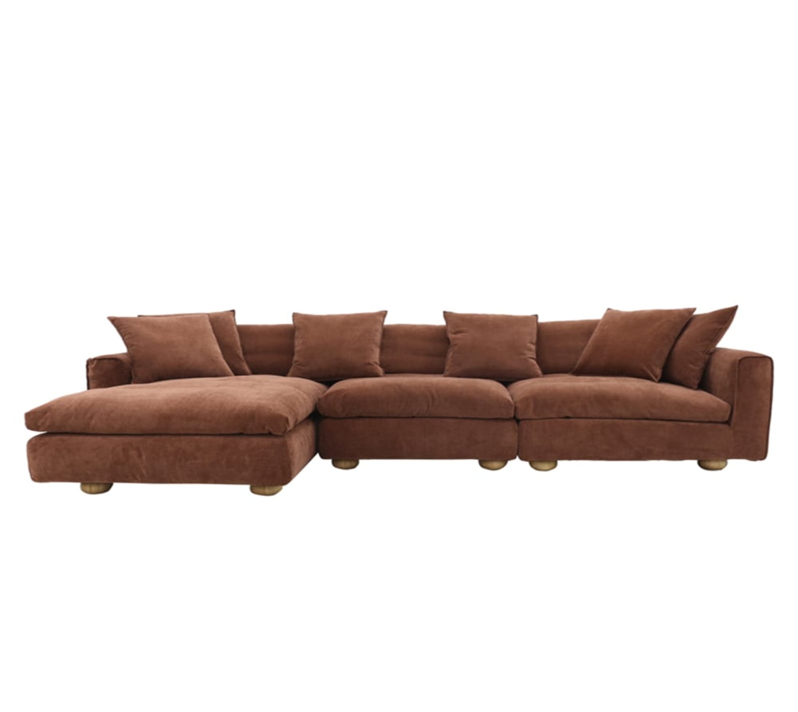 Buy Tully Muse Rust Chaise Sofa - 3 Seater - James Lane Australia
