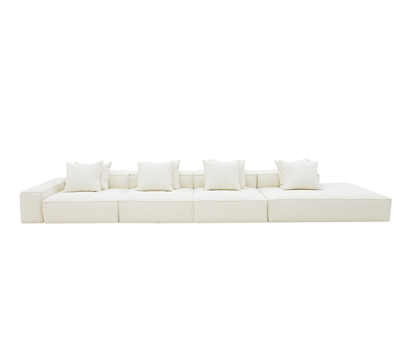 Riley Boucle Ivory Modular Sofa - 1x Arm, 3x Armless, 1x Right Terminal color Boucle Ivory