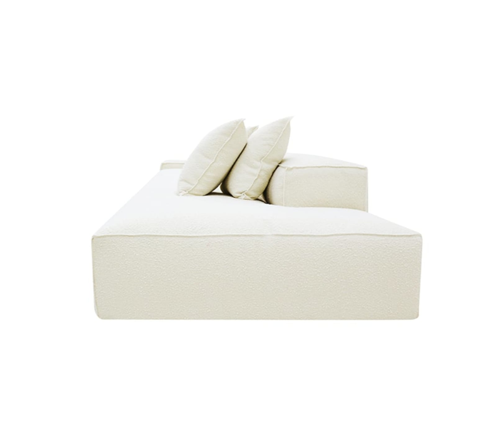 Riley Boucle Ivory Modular Sofa - 1x Arm, 3x Armless, 1x Right Terminal color Boucle Ivory