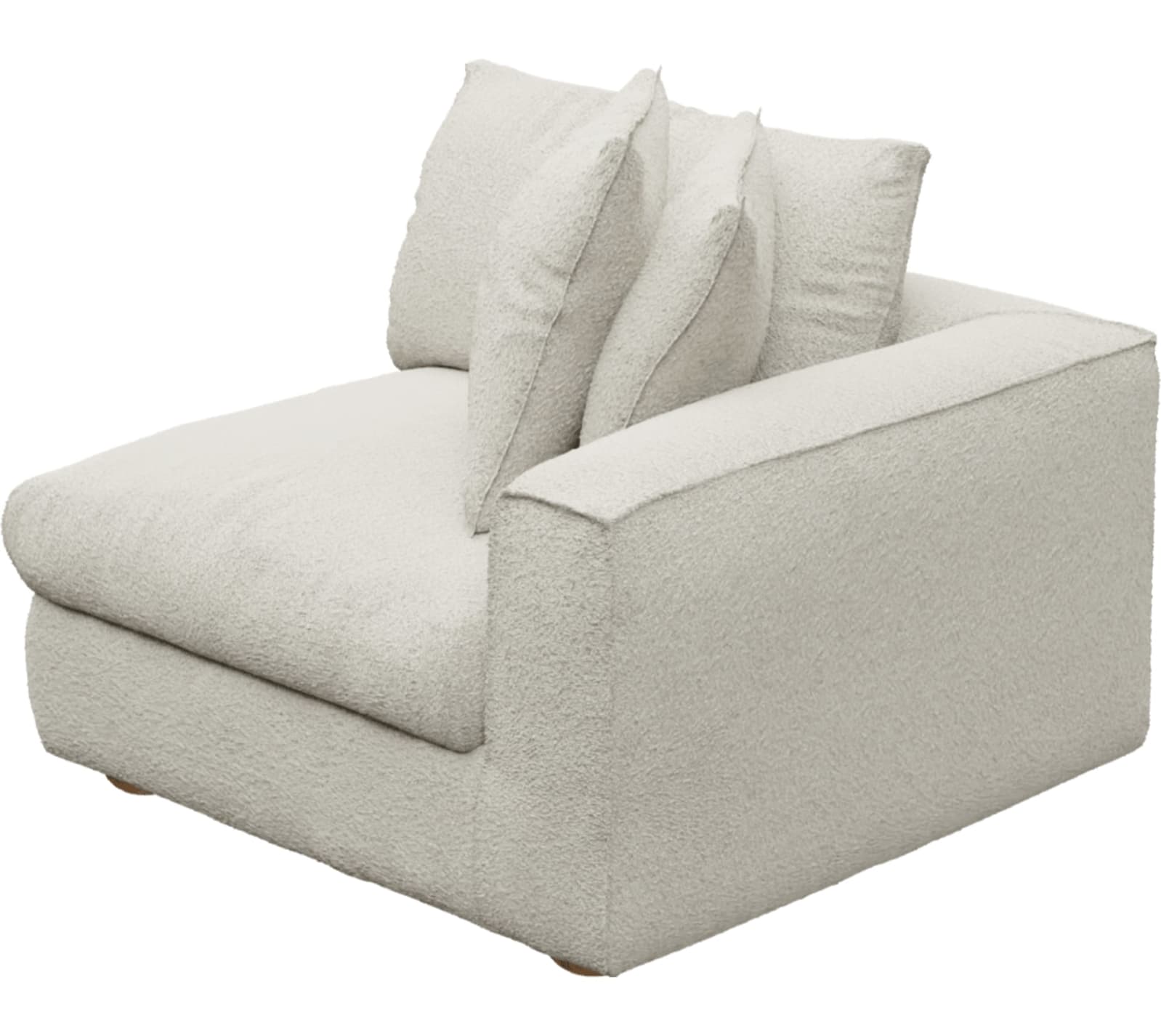 Tully Boucle Ivory Right Arm Facing Chair Module color Boucle Ivory