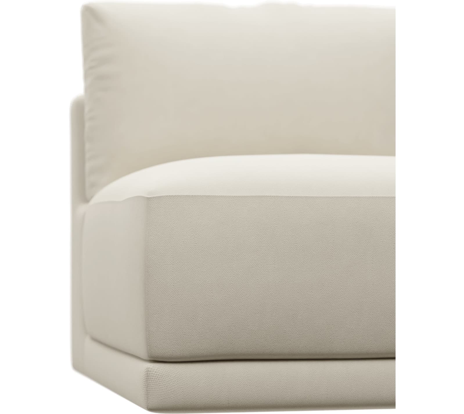 Haven Alpine Mist Armless Sofa Chair Module color Alpine Mist