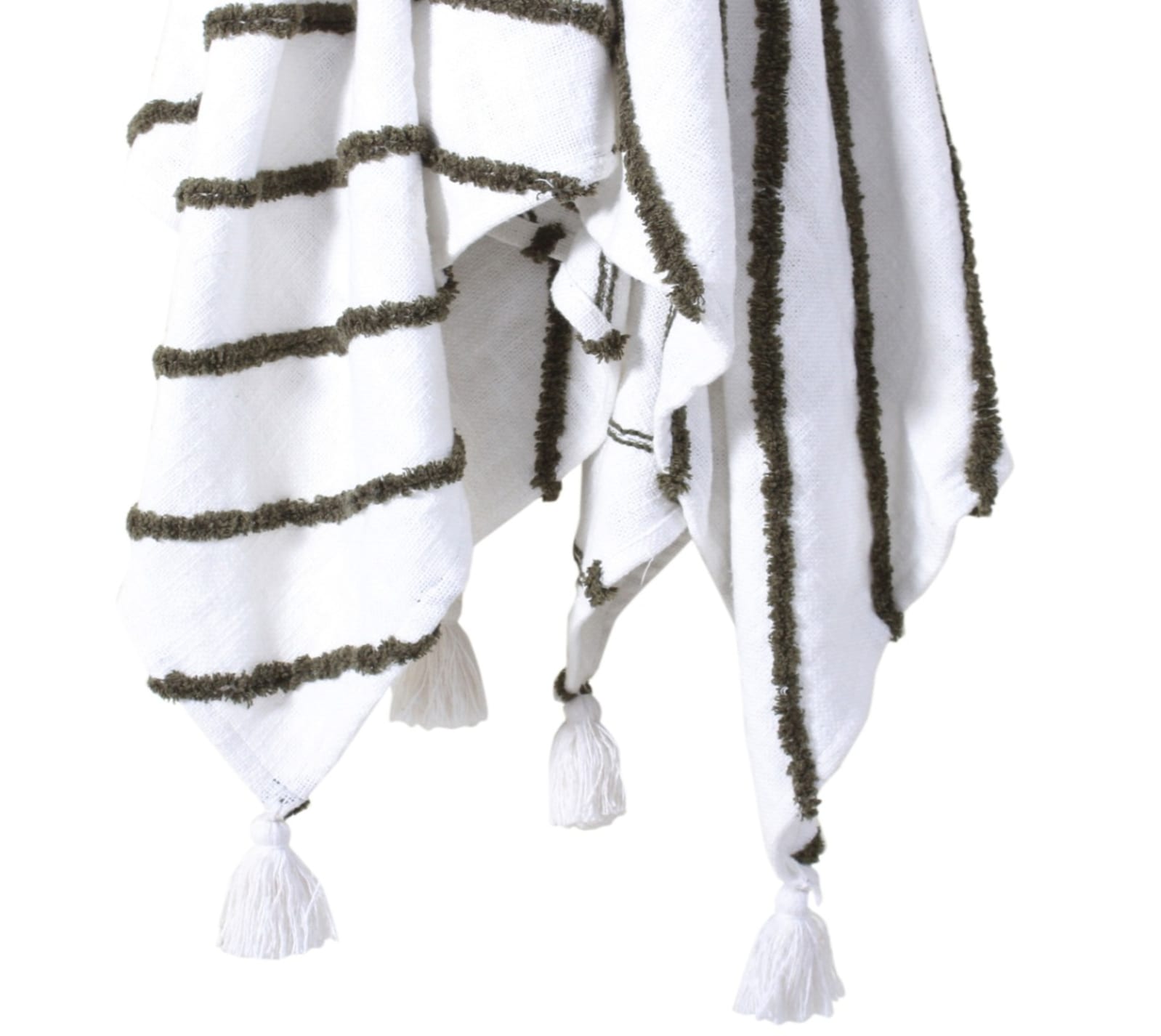 Felix Throw Cotton Green/ White 160cm x 130cm 