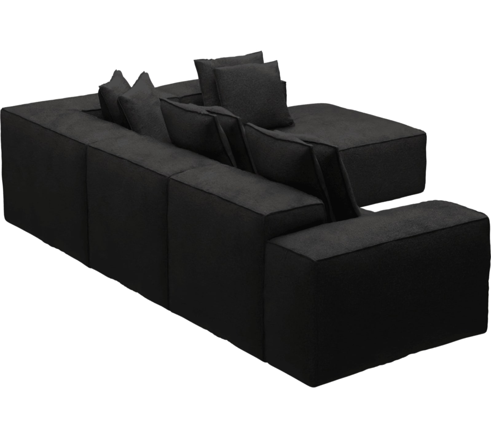 Riley California Charcoal Modular Sofa - Arm, 2x Armless, Corner, Right Terminal color California Charcoal