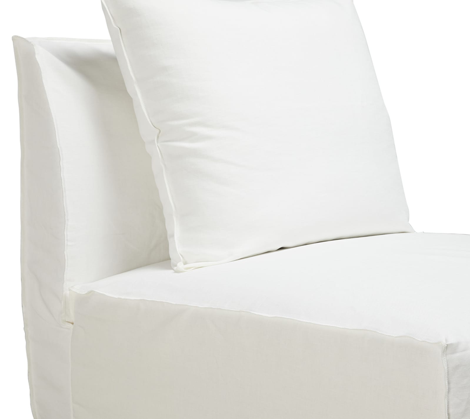 Como Linen Armless Slipper Chair Cover Pure White - 1 Seater color Pure White