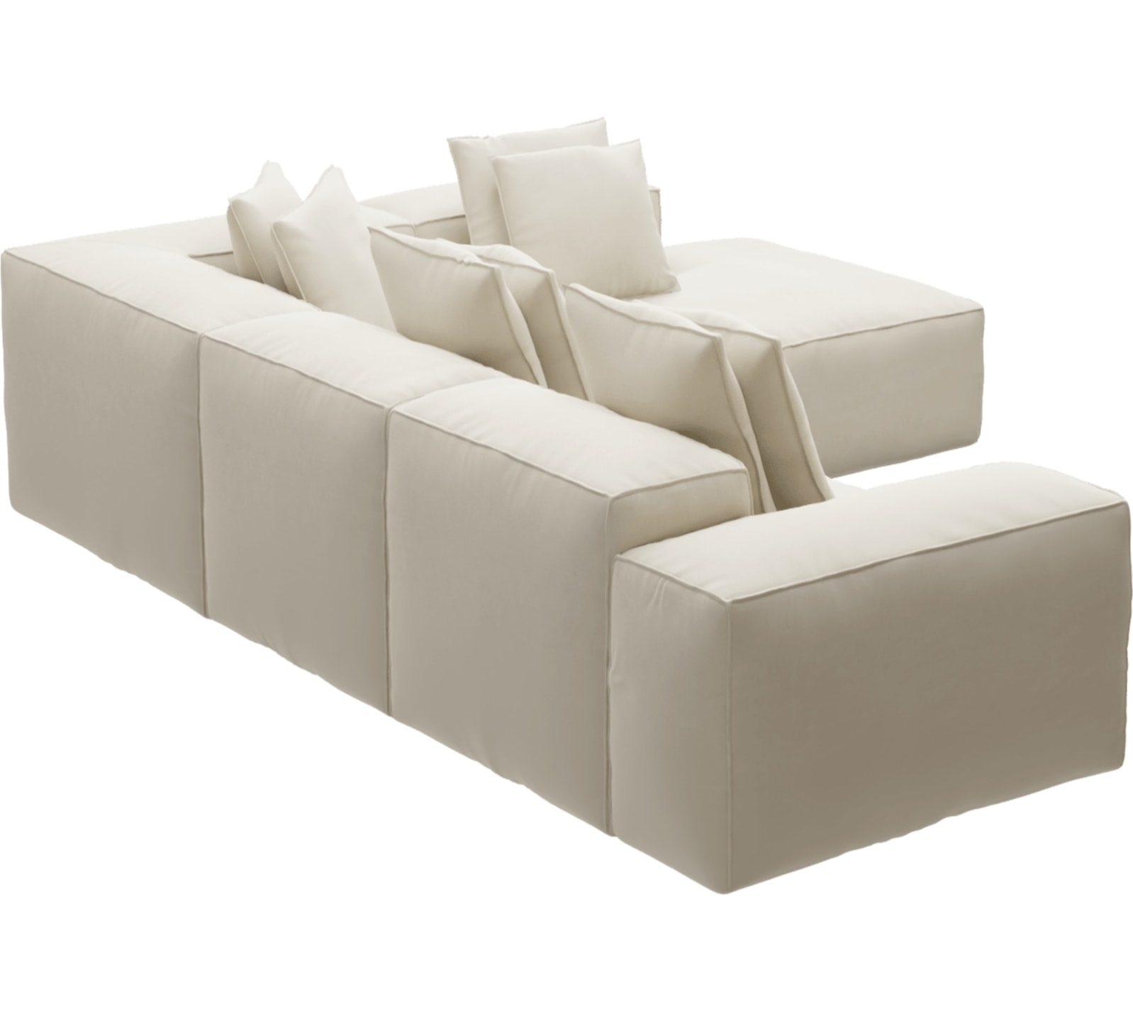 Riley Alpine Mist Modular Sofa - Arm, 2x Armless, Corner, Right Terminal color Alpine Mist