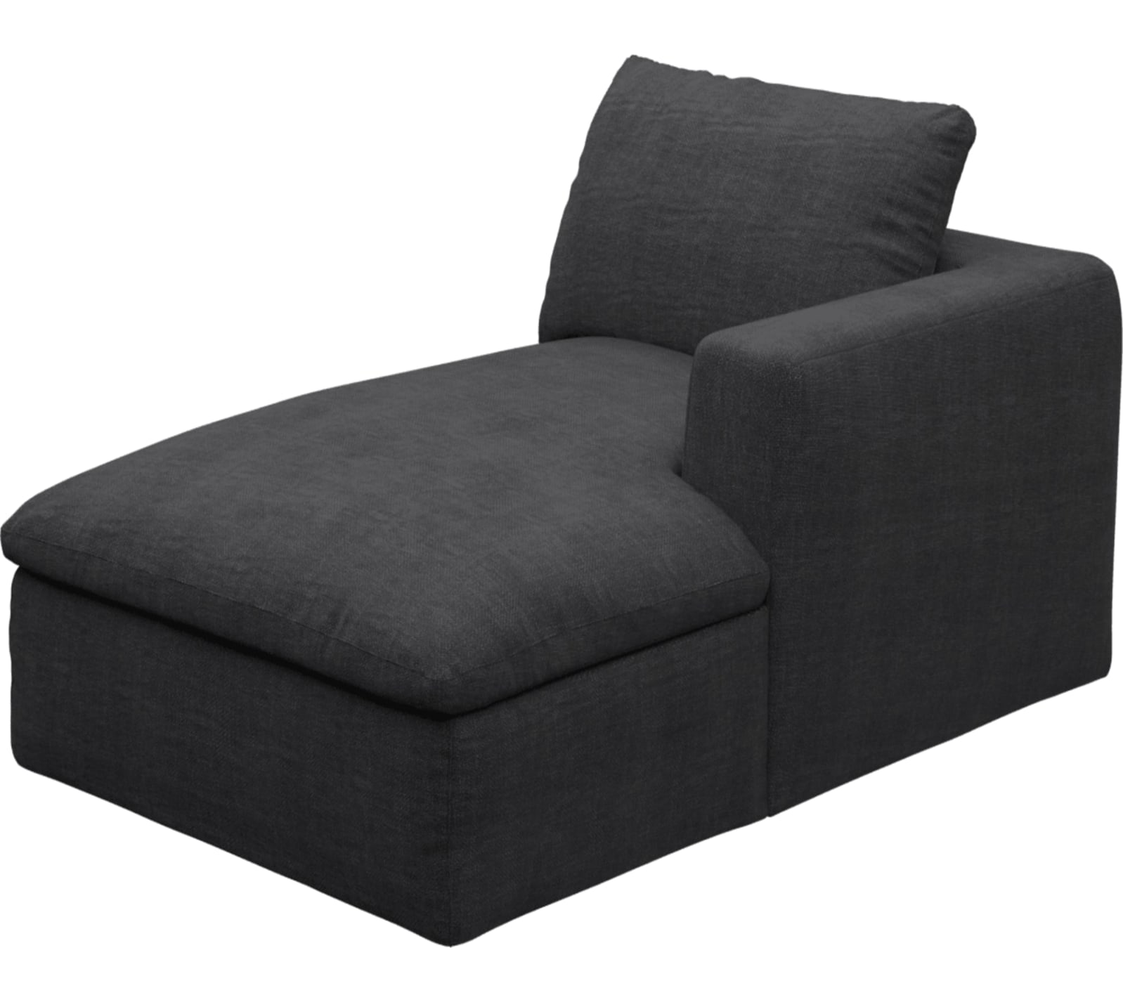 Cloud Deep Chaise Right Module Plaza Flint Grey color Plaza Flint Grey