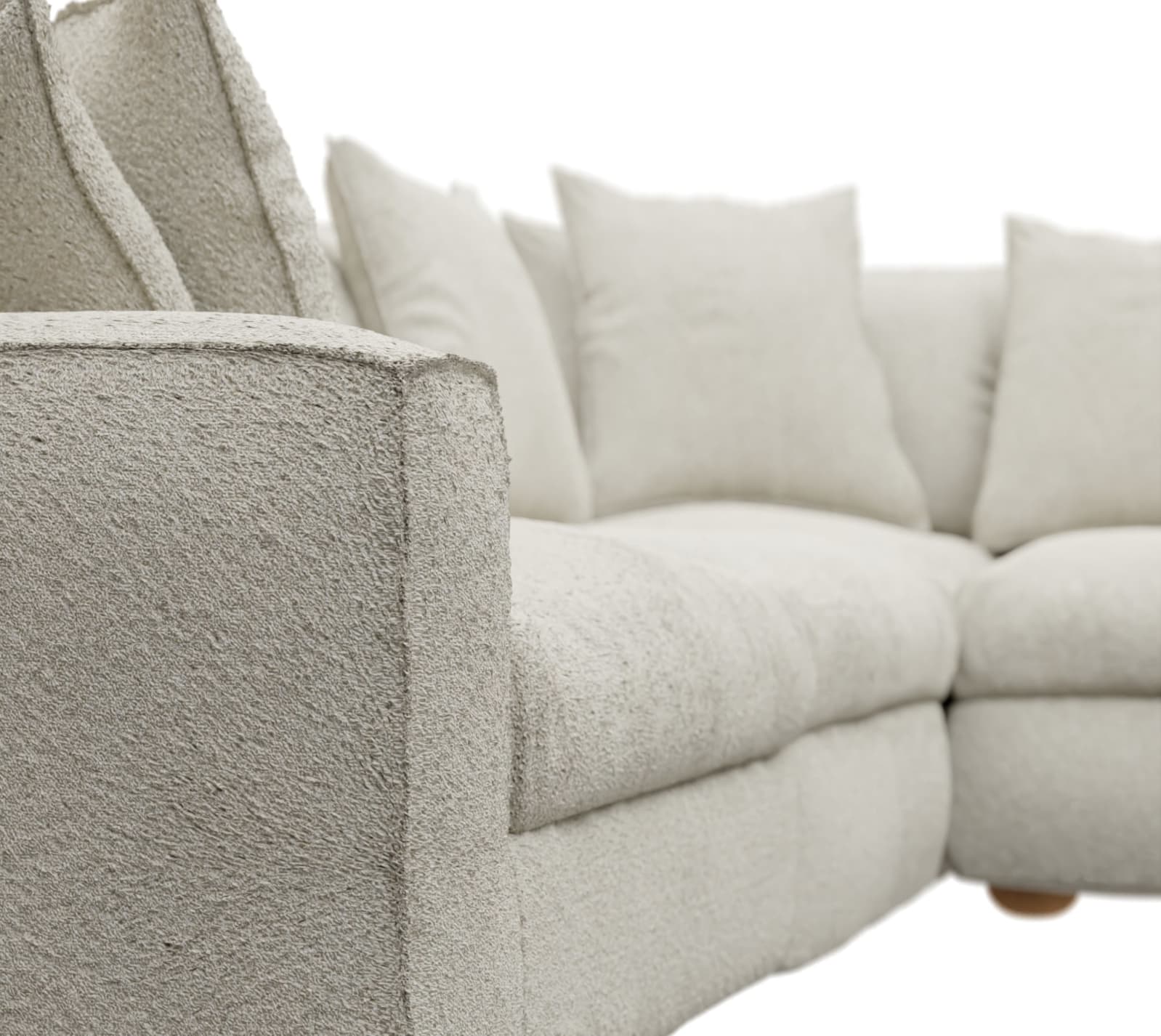 Tully Boucle Ivory Modular Sofa - 5 Piece color Boucle Ivory