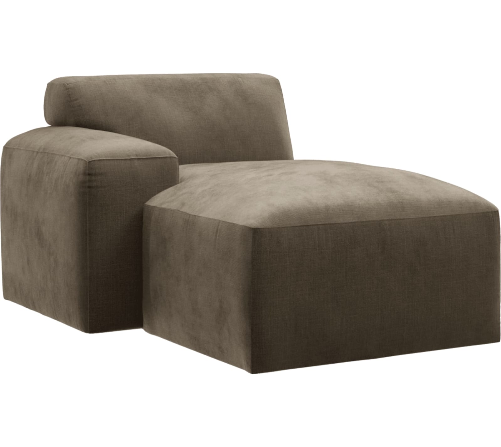 Copenhagen Tribute Walnut Left Arm Facing Chaise Module color Tribute Walnut