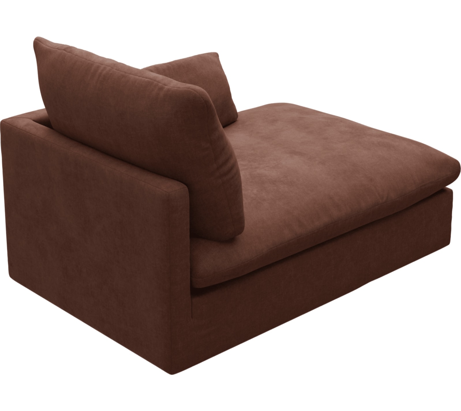 Willow Muse Rust Chaise Right Arm Facing Sofa Module color Muse Rust