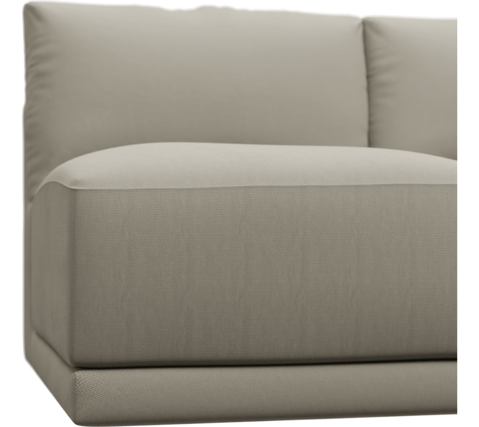 Haven Plaza Natural 2 Seater Armless Sofa Module color Plaza Natural