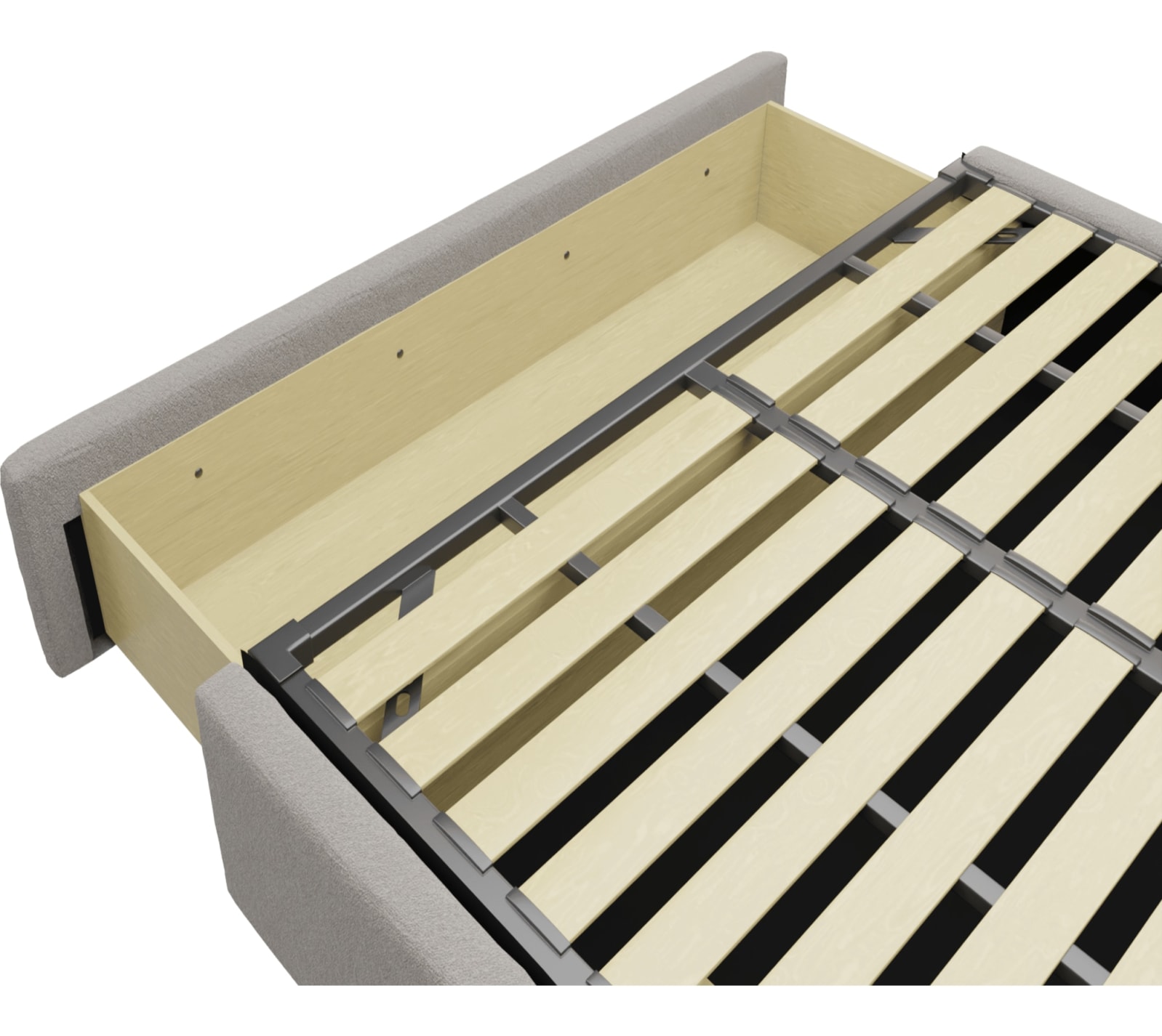 Aria Drawer Bed Boucle Pumice color Boucle Pumice