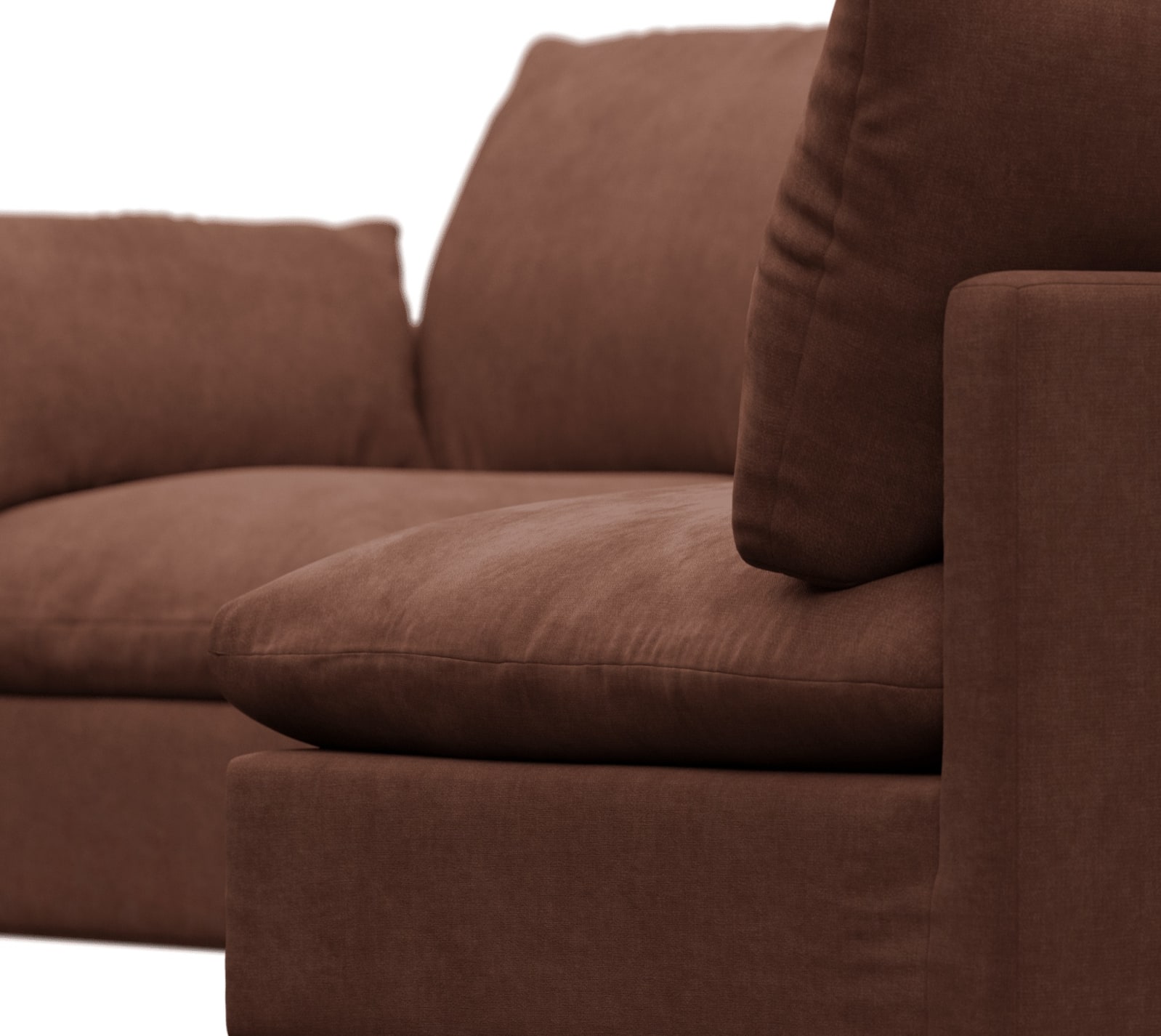 Willow Muse Rust Corner Sofa - 4 Seater RAF Terminal color Muse Rust