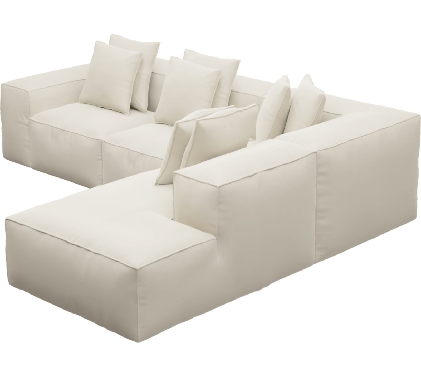 Riley Alpine Mist Modular Sofa - Arm, 2x Armless, Corner, Right Terminal color Alpine Mist