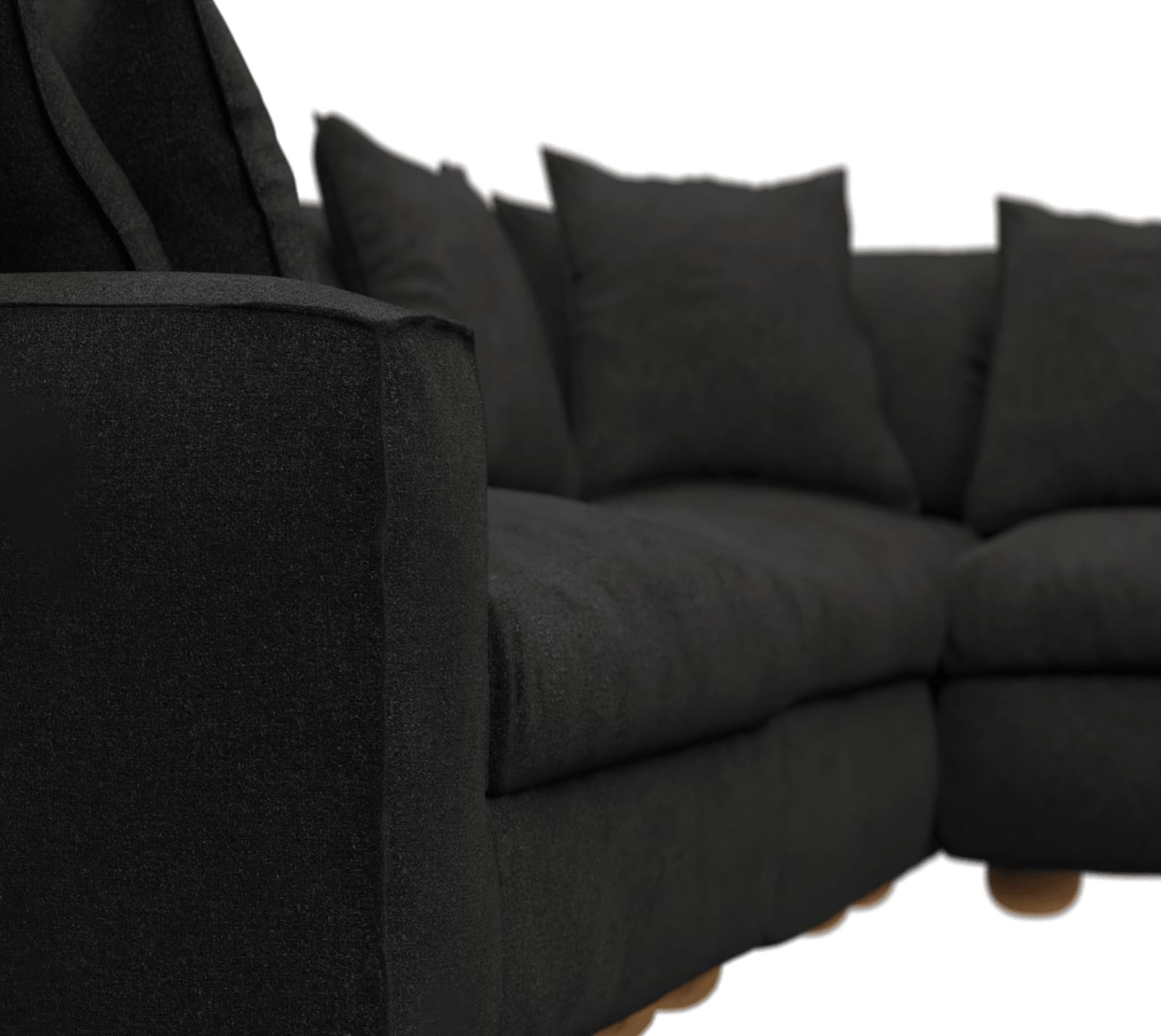 Tully California Charcoal Modular Sofa - 5 Piece color California Charcoal