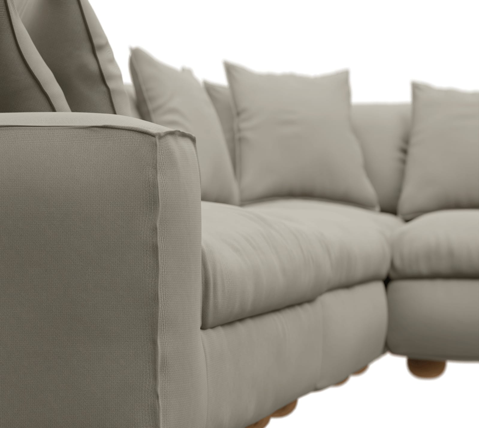 Tully Plaza Natural Modular Sofa - 5 Piece color Plaza Natural