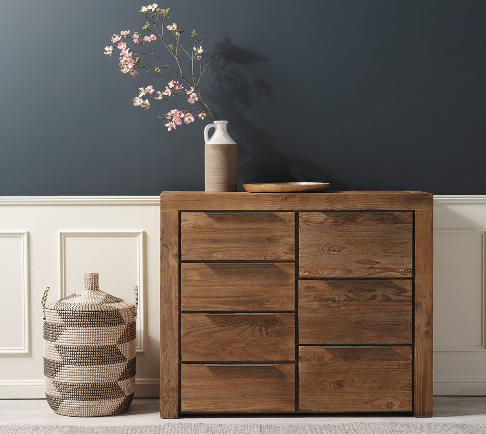 Hobart Tallboy Brushed - 7 Drawer color Rustic Brown