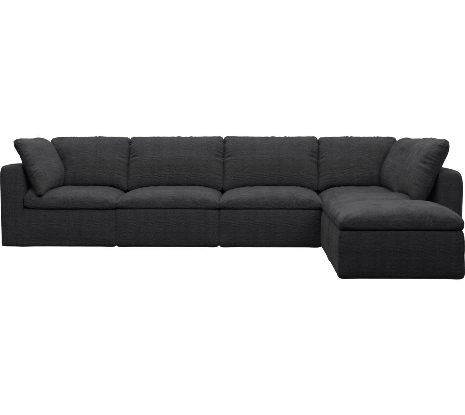 Cloud Deep Plaza Flint Grey Modular Sofa - 6 Piece color Plaza Flint Grey