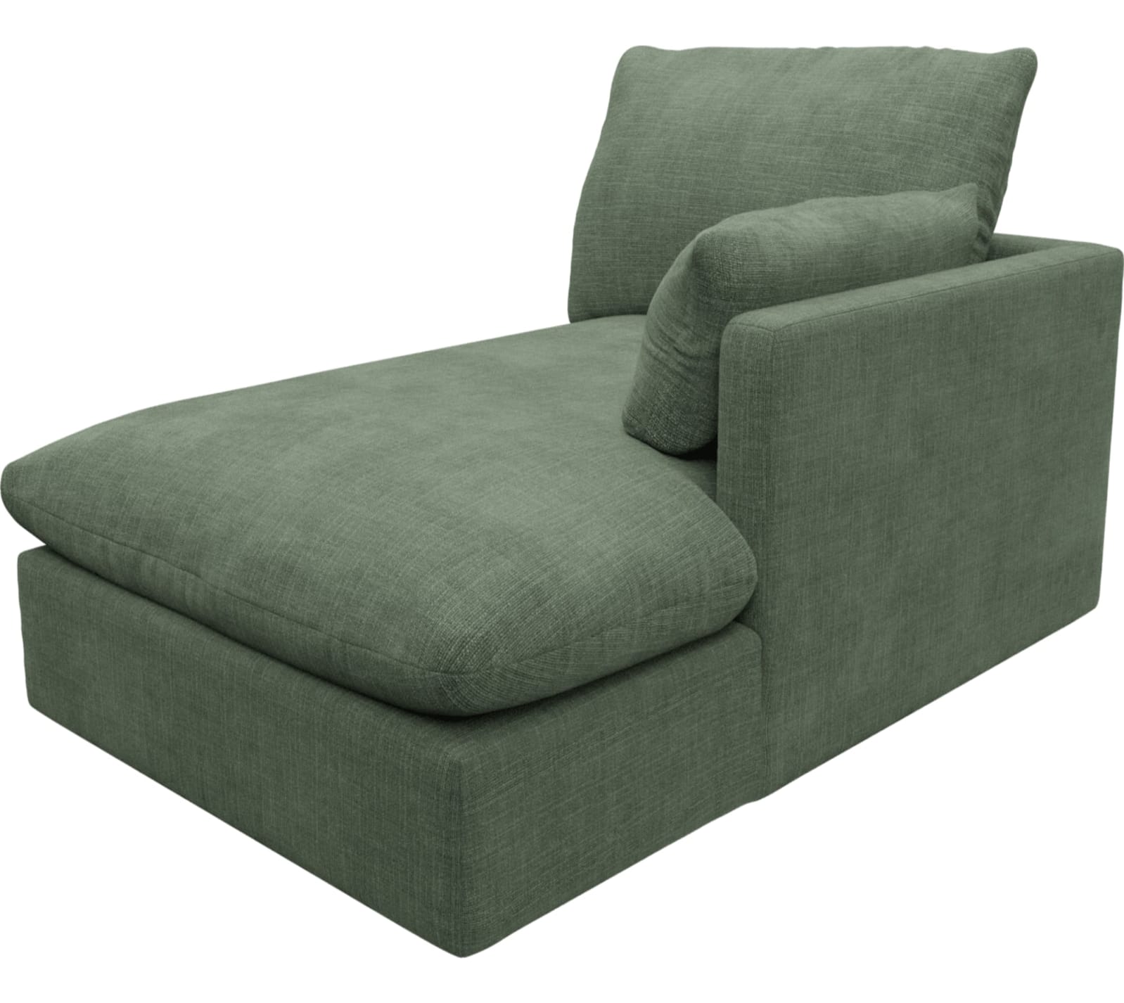 Willow Tribute Dark Jade Chaise Right Arm Facing Sofa Module color Tribute Dark Jade