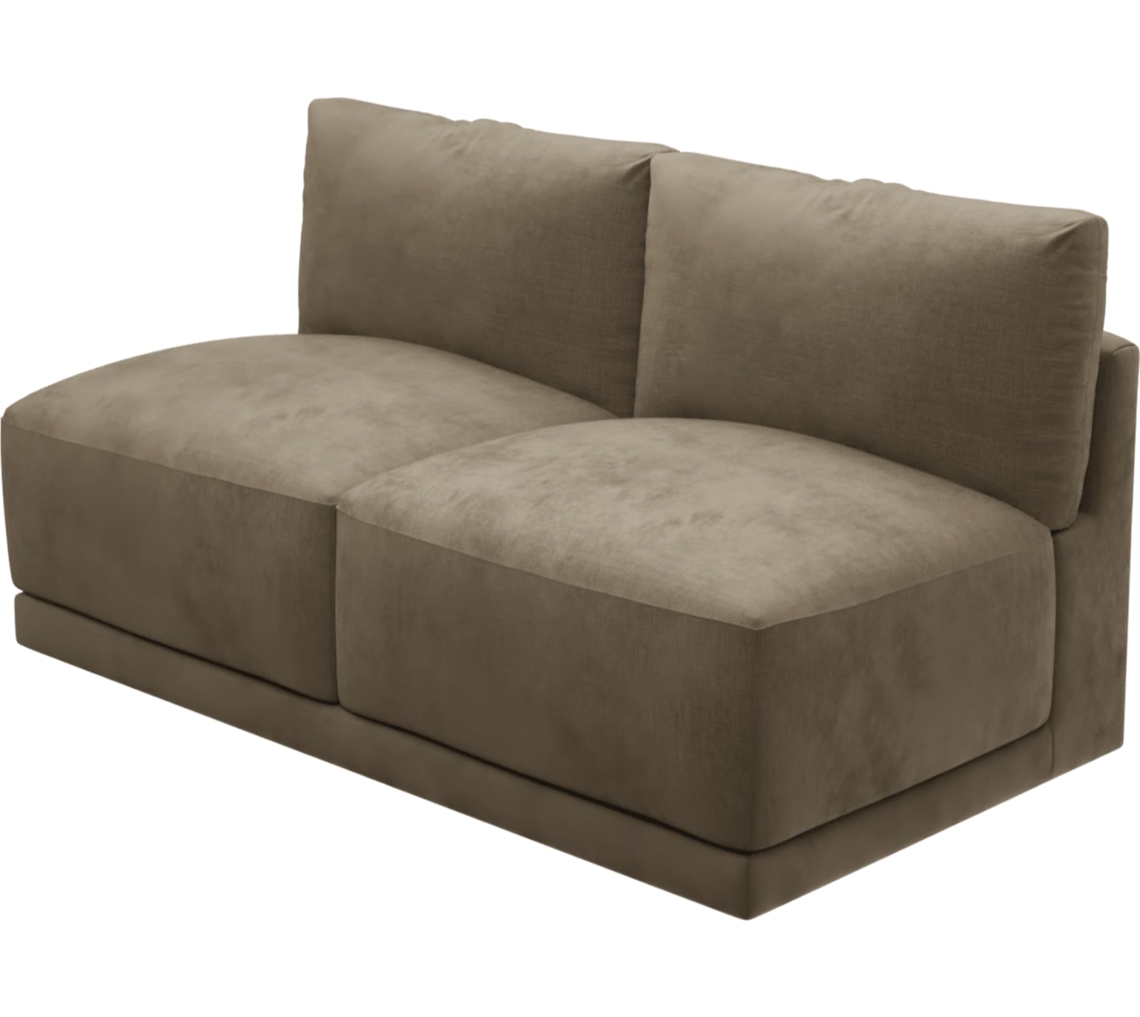 Haven Tribute Walnut 2 Seater Armless Sofa Module color Tribute Walnut