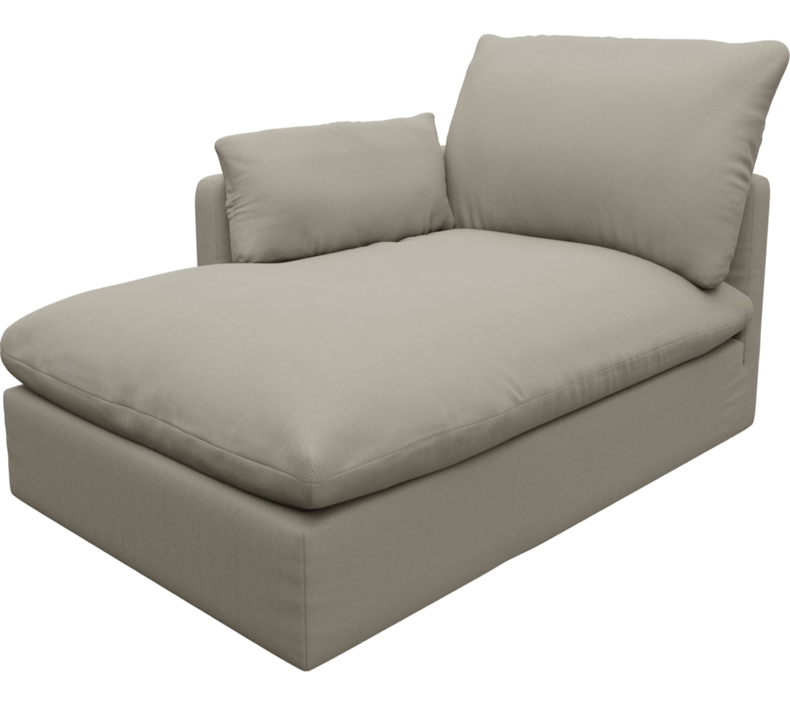 Willow Plaza Natural Chaise Left Arm Facing Sofa Module color Plaza Natural