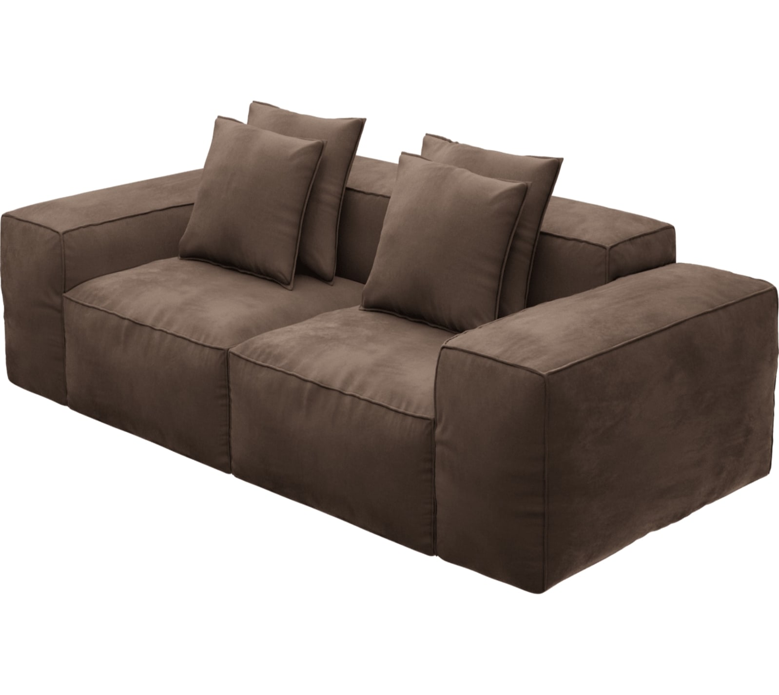 Riley Muse Chocolate Modular Sofa - 2 Seater color Muse Chocolate