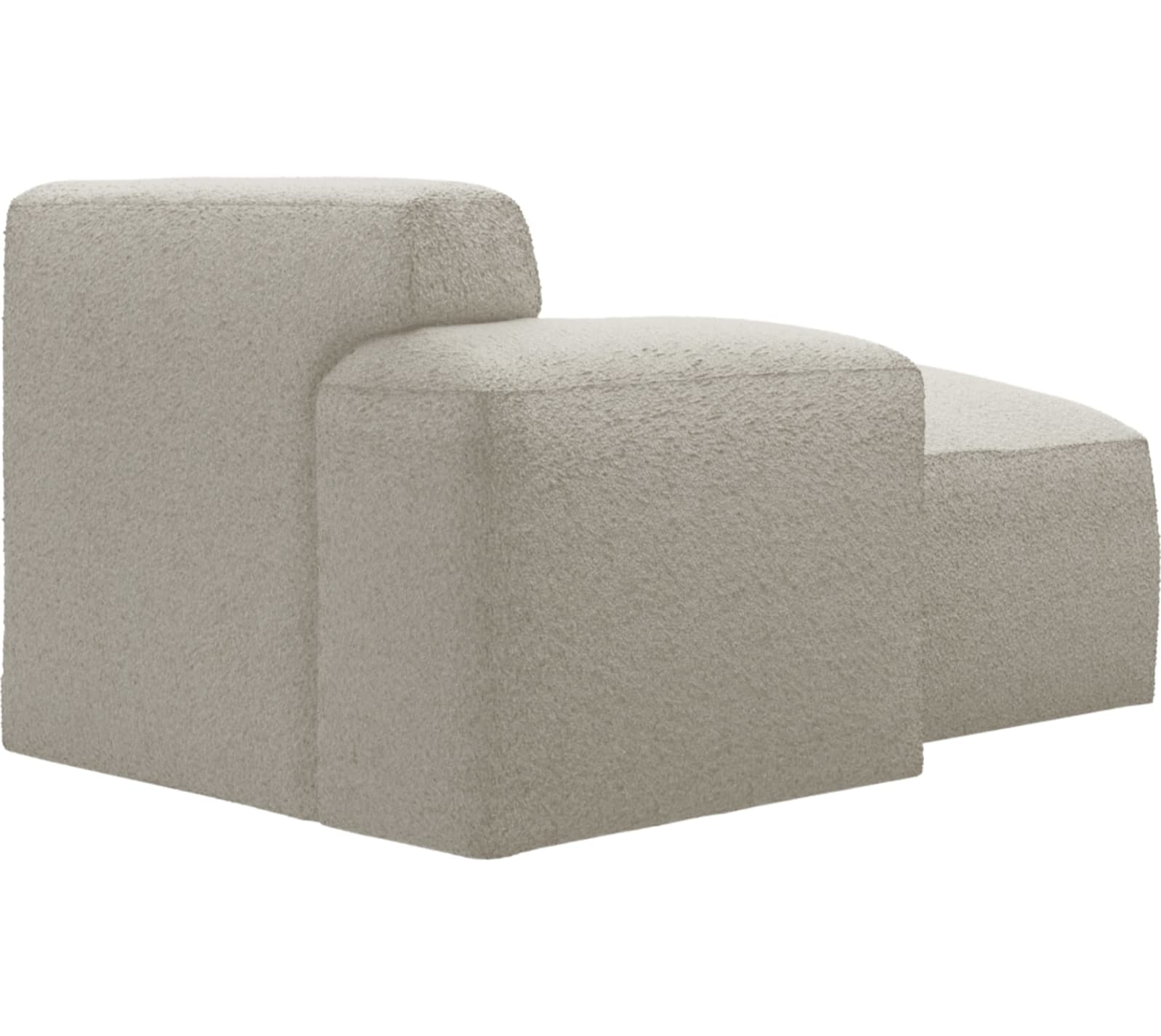 Copenhagen Boucle Ivory Left Arm Facing Chaise Module color Boucle Ivory