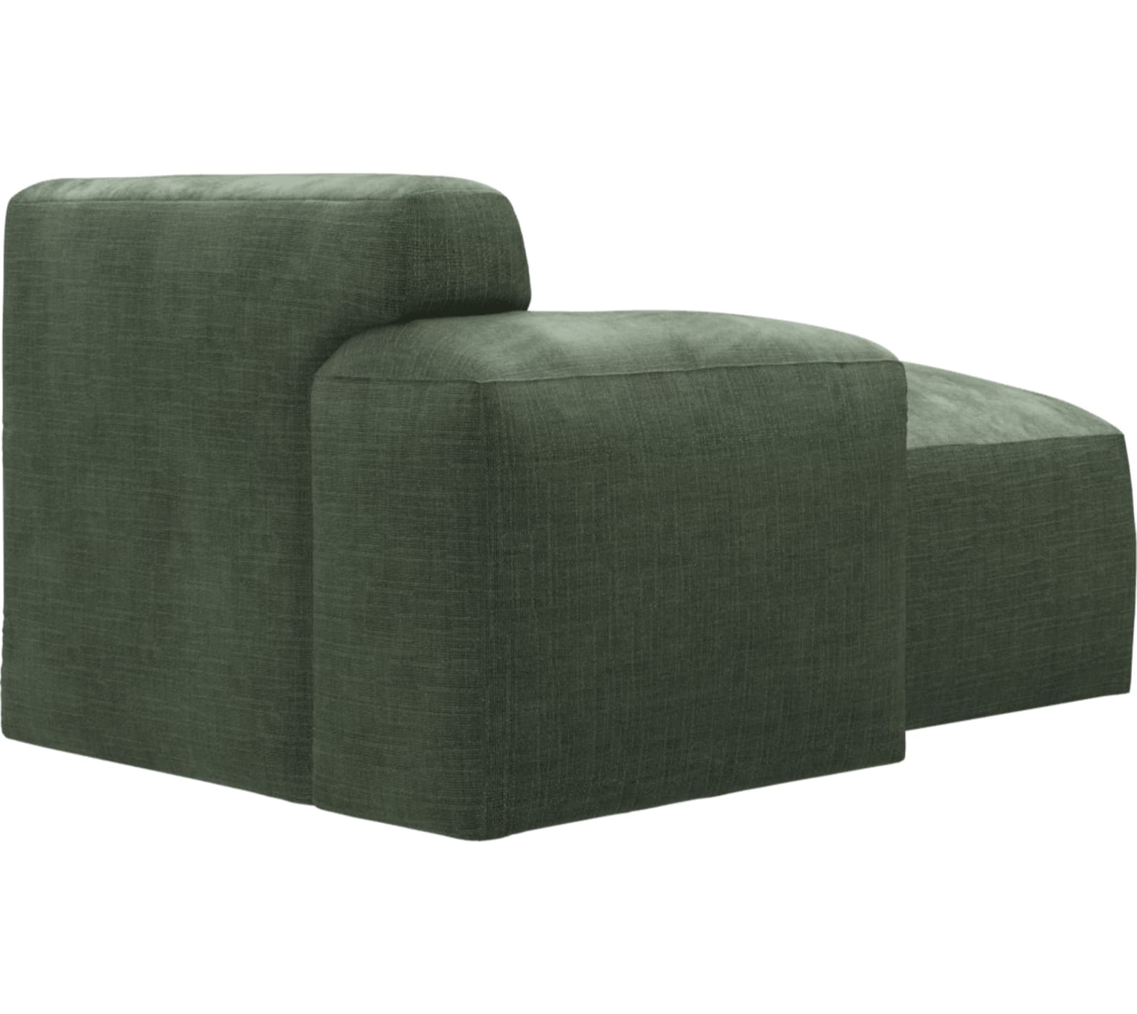Copenhagen Tribute Dark Jade Left Arm Facing Chaise Module color Tribute Dark Jade