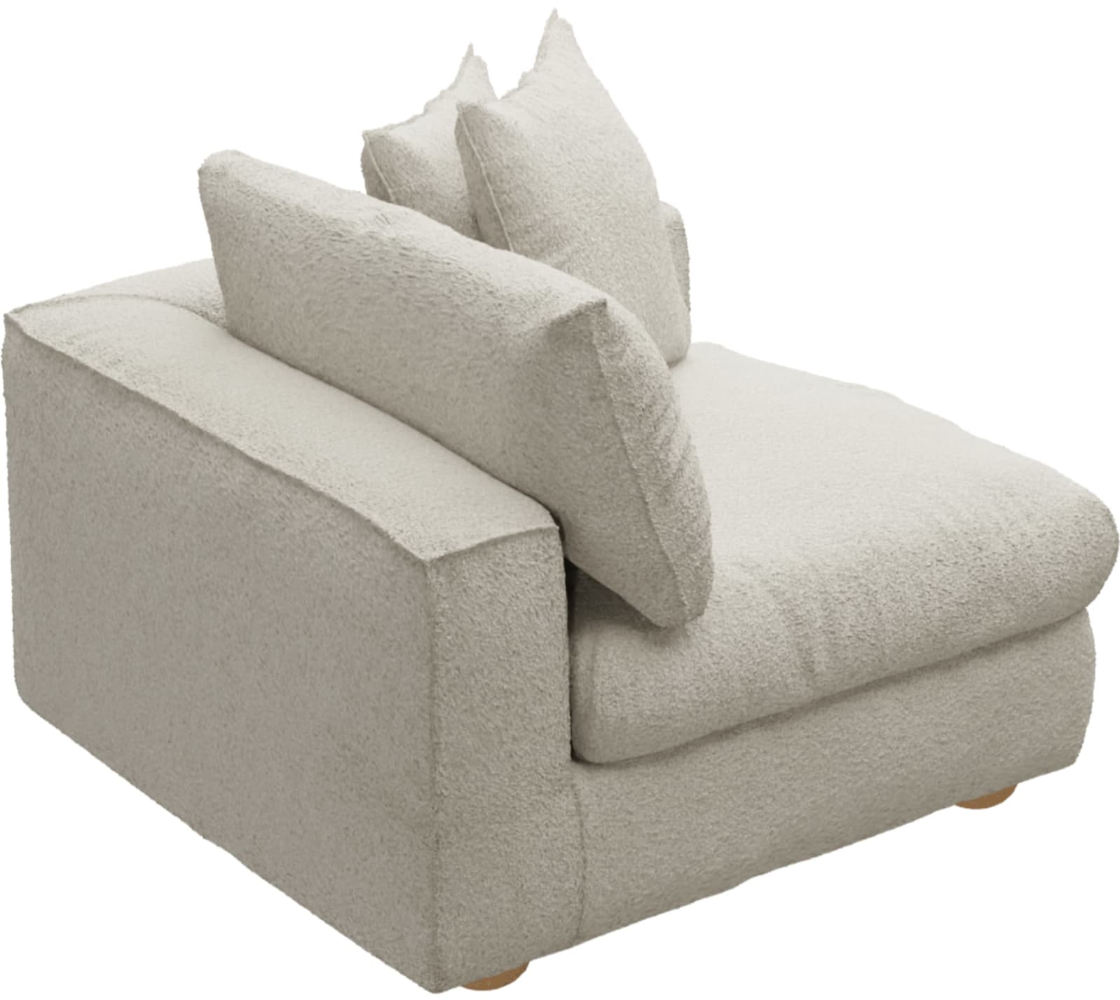 Tully Boucle Ivory Right Arm Facing Chair Module color Boucle Ivory