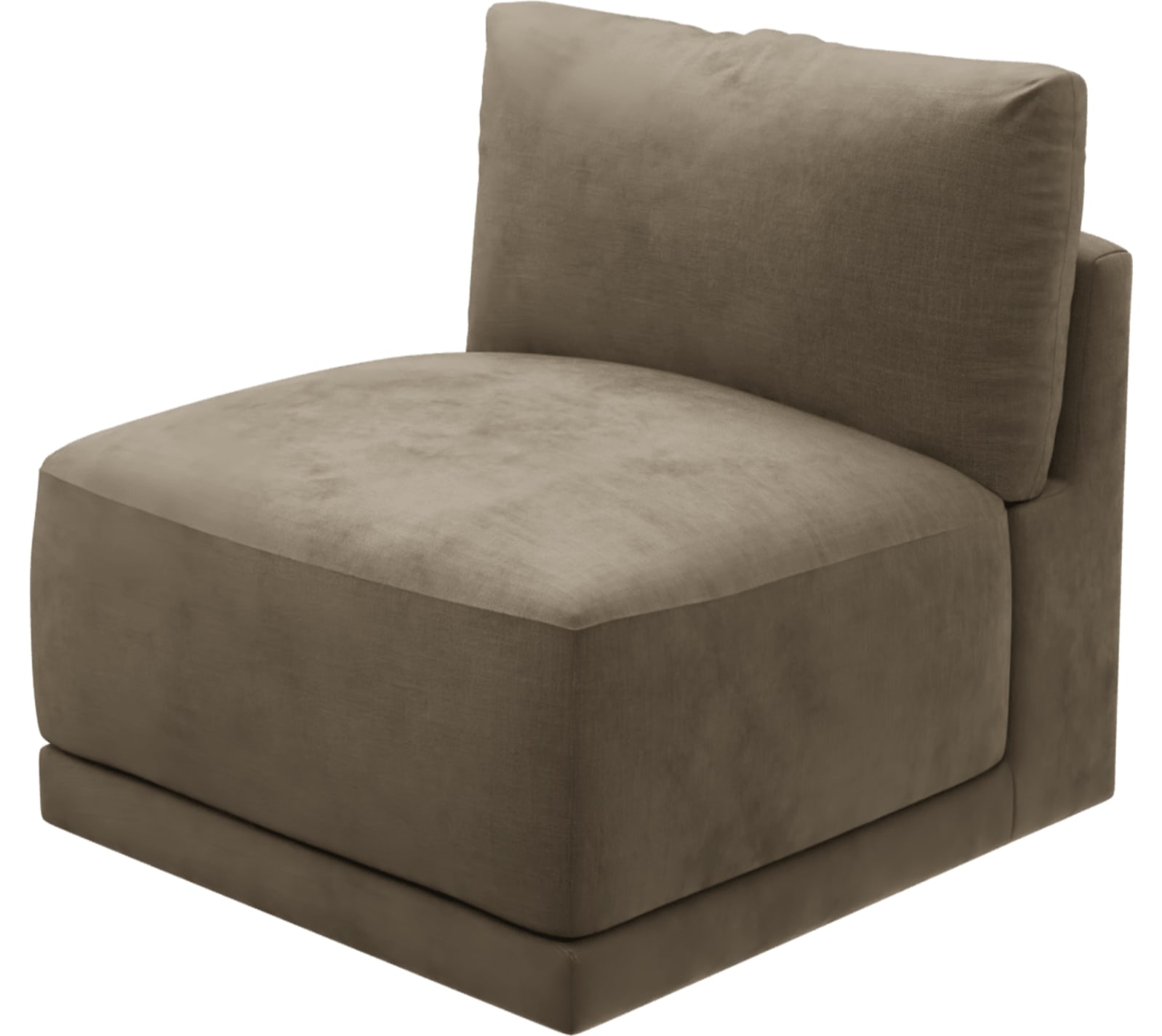 Haven Tribute Walnut Armless Sofa Chair Module color Tribute Walnut