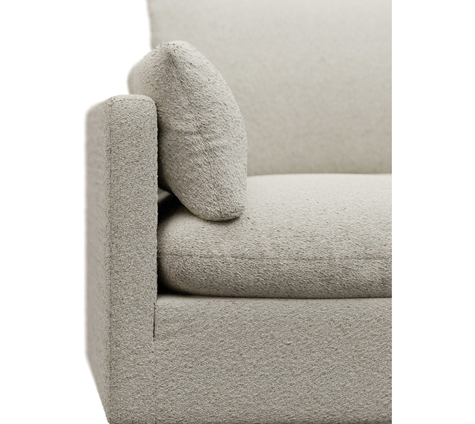 Willow Boucle Ivory 1 Seat Left Arm Facing Sofa Module color Boucle Ivory