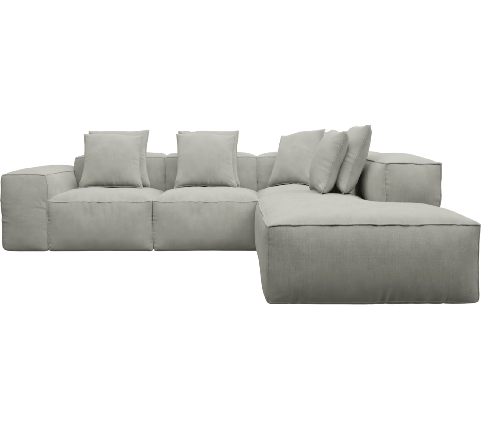 Riley Toorak Pebble Modular Sofa - Arm, 2x Armless, Corner, Right Terminal color Toorak Pebble