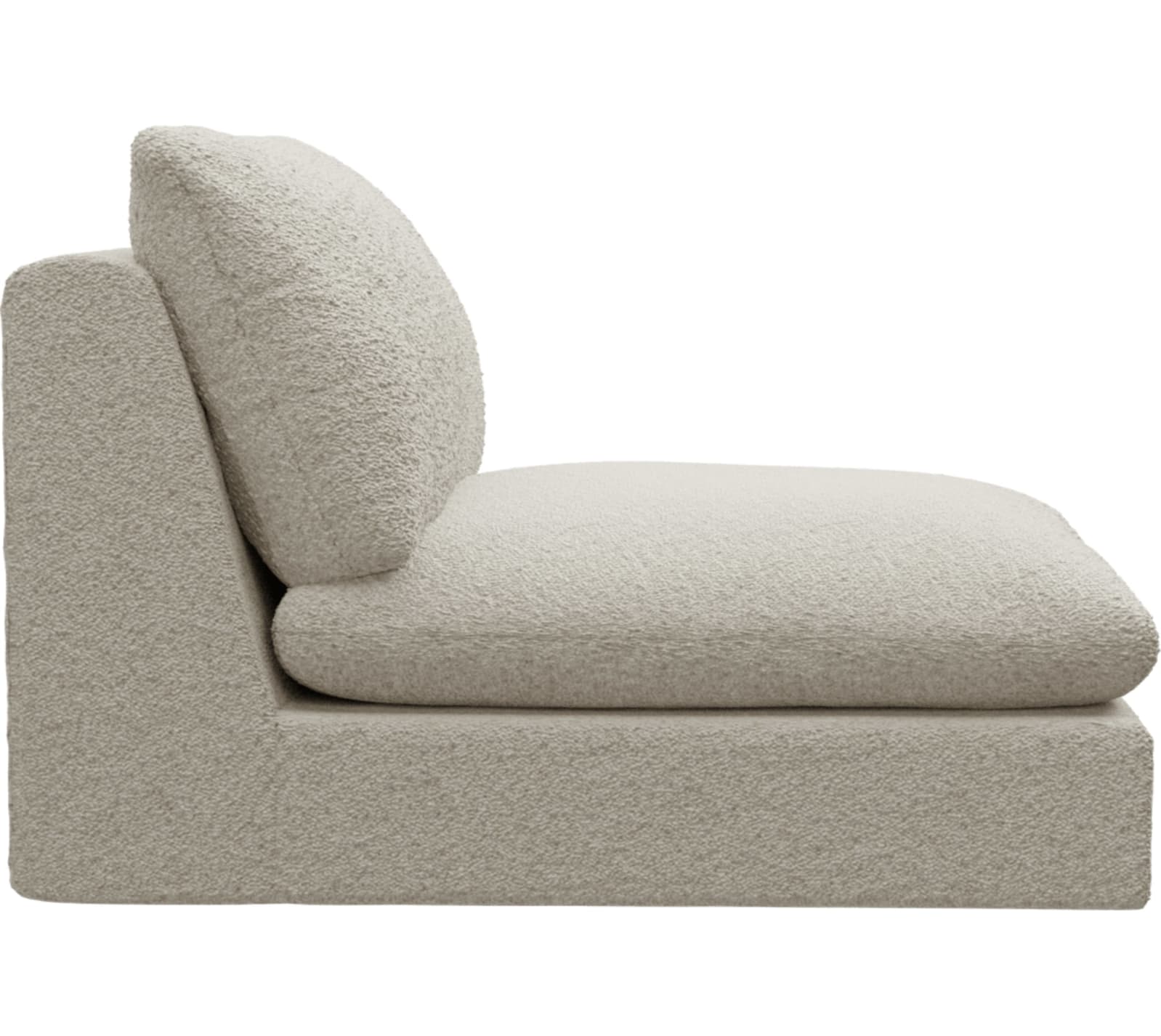 Ludlow Boucle Ivory Armless Sofa Chair Module color Boucle Ivory